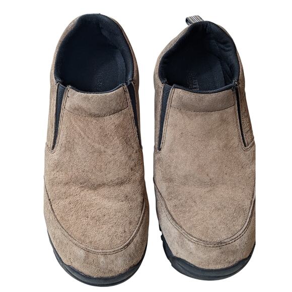 Duluth Trading Slip On Shoes Men 11M Suede Work Hiking Rugged Slip Resist Mocs - Picture 14 of 14
